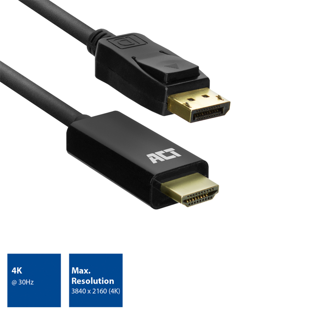 Kabel ACT DisplayPort naar HDMI 1,8 meter