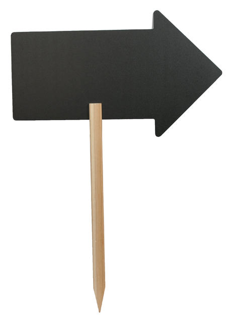 Krijtbord Securit pijl 440x270mm met houten pin Krijtbord Securit pijl 440x270mm met houten pin