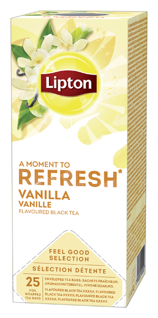 Thee Lipton Refresh vanille 25x1.5gr Thee Lipton Refresh vanille 25x1.5gr