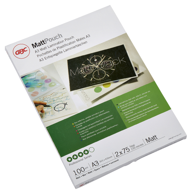 Lamineerhoes GBC A3 2x75micron mat 100 stuks Lamineerhoes GBC A3 2x75micron mat 100 stuks