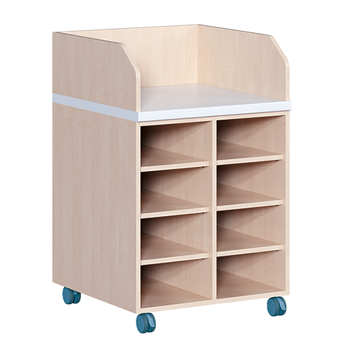 Commode, twee rijen, verrijdbaar