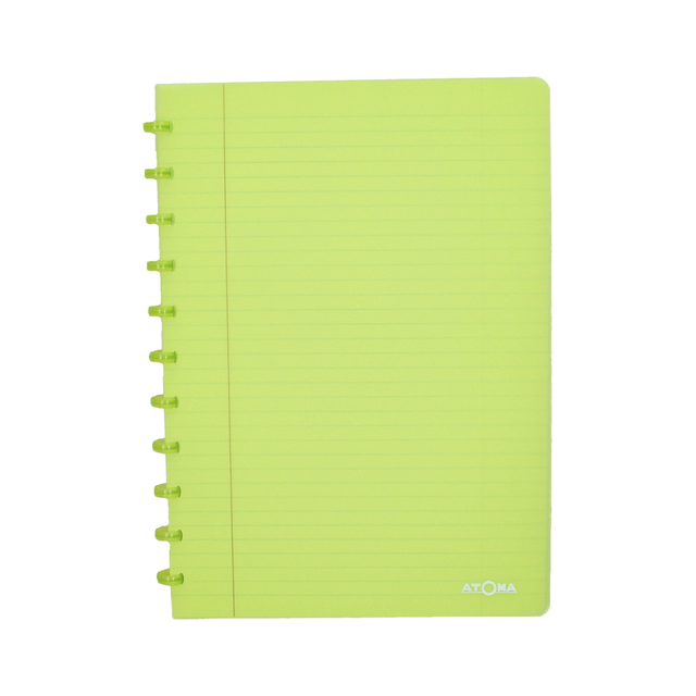 bunt notitieboek, gelijnd notebook, spiral binder, A6 formaat, notitieblok kunststof