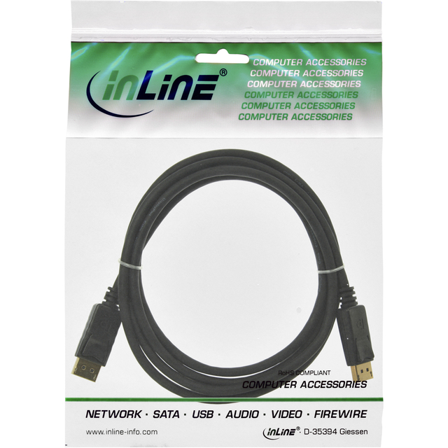 Kabel inLine displayport 4K60HZ M-M 1,5 meter zwart