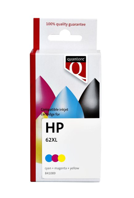 Inktcartridge Quantore alternatief tbv HP C2P07AE 62XL kleur Inktcartridge Quantore alternatief tbv HP C2P07AE 62XL kleur