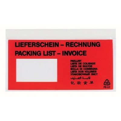 Paklijst enveloppen Paklijst enveloppen