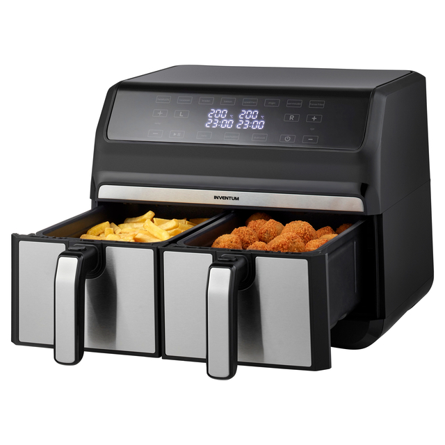 air fryer, 8-quart, drawer, silver-black, digital control