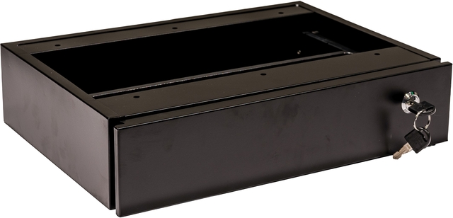 vitrine lade, klep lade, metalen box, vergrendelbaar, drawer safe