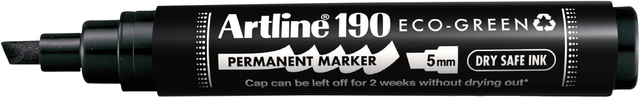 Permanent marker Artline 190  Dry Safe Eco schuin 2-5mm zwart Permanent marker Artline 190  Dry Safe Eco schuin 2-5mm zwart