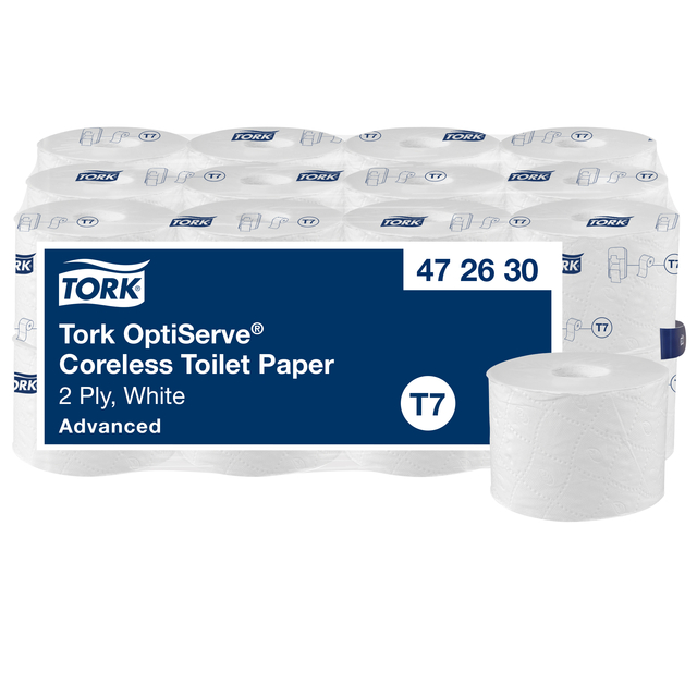 Toiletpapier Tork T7 Advanced Optiserve Coreless 2-laags 94m wit 472630 Toiletpapier Tork T7 Advanced Optiserve Coreless 2-laags 94m wit 472630
