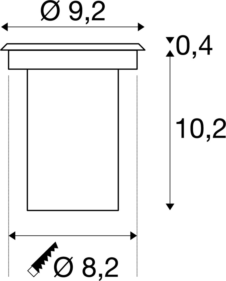 DASAR 92 LED HV rond edelstaal 1xLED 3000K