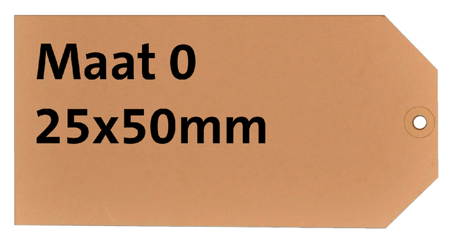 Label HF2 nr 0 200gr 25x50mm bruin 1000 stuks Label HF2 nr 0 200gr 25x50mm bruin 1000 stuks