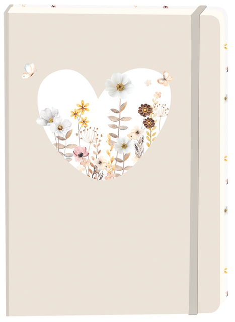 Notitieboek wit hart A5 lijn 92 pagina's softcover beige Notitieboek wit hart A5 lijn 92 pagina's softcover beige