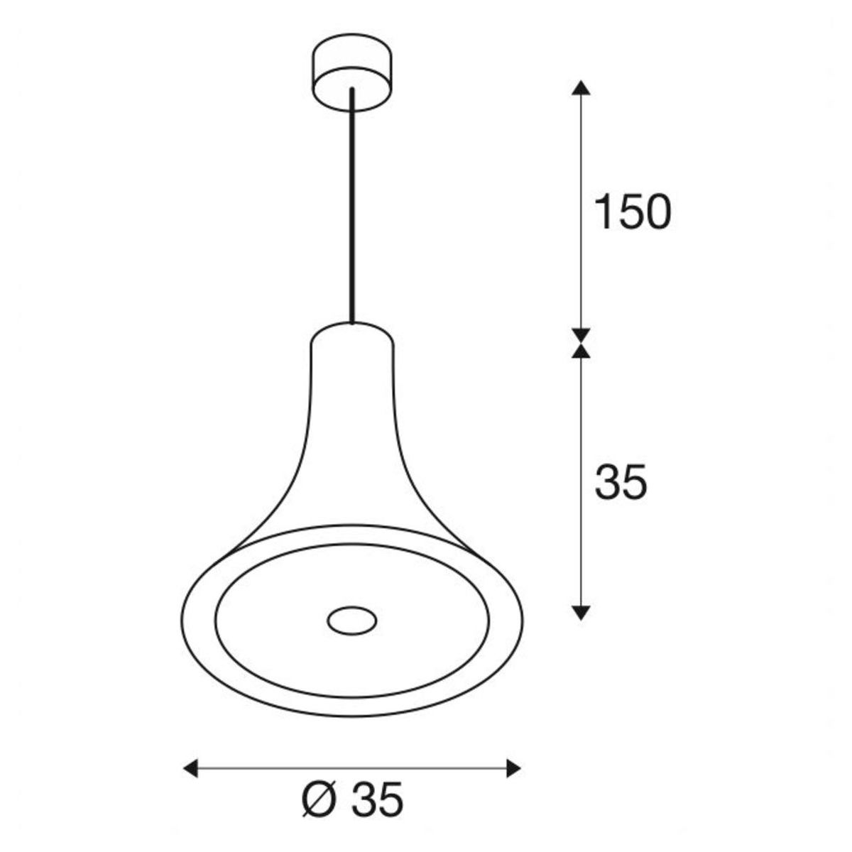 BATO 35 hanglamp messing 1xLED 2500K
