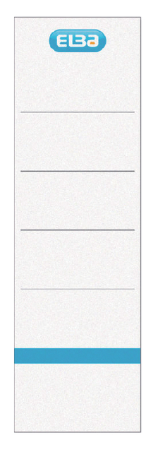 Rugetiket Elba breed 59x190mm zelfklevend wit/blauw 10 stuks Rugetiket Elba breed 59x190mm zelfklevend wit/blauw 10 stuks