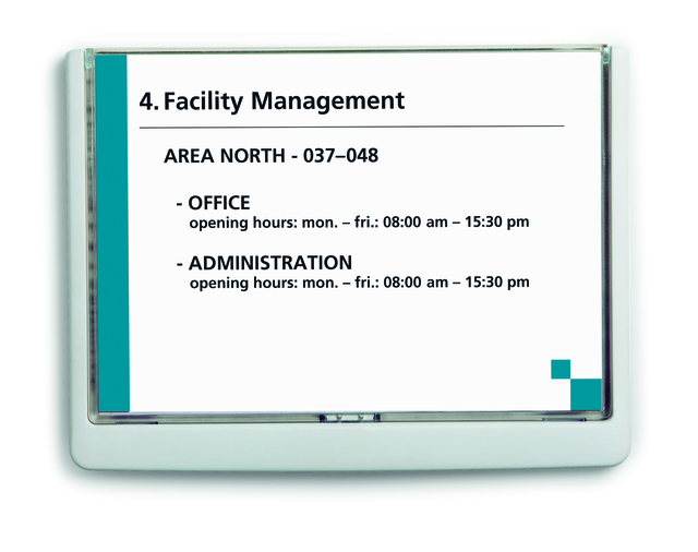 Deurbordje Durable Click sign A5 liggend wit