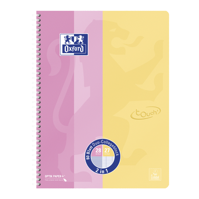 notebook, spiral-bound, A5, oranje-pink, Oxford