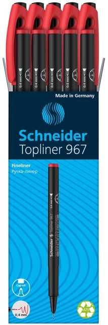 marker, fineliner, red-cap, black-barrel, made-in-germany