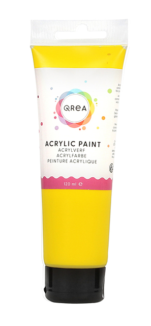 Acrylverf Qrea 120 ml primair geel Acrylverf Qrea 120 ml primair geel