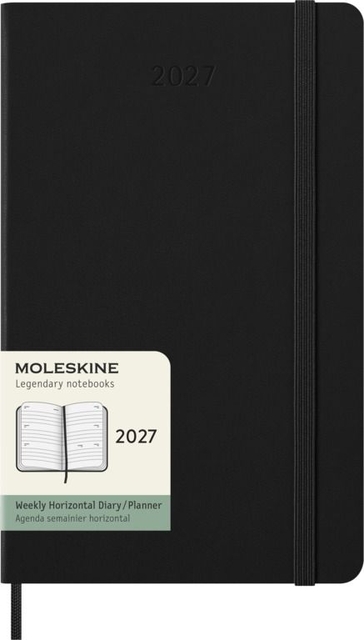 notebook, agenda, weekly planner, Moleskine, black