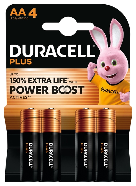 Batterij Duracell Plus Powerboost 4x AA Batterij Duracell Plus Powerboost 4x AA