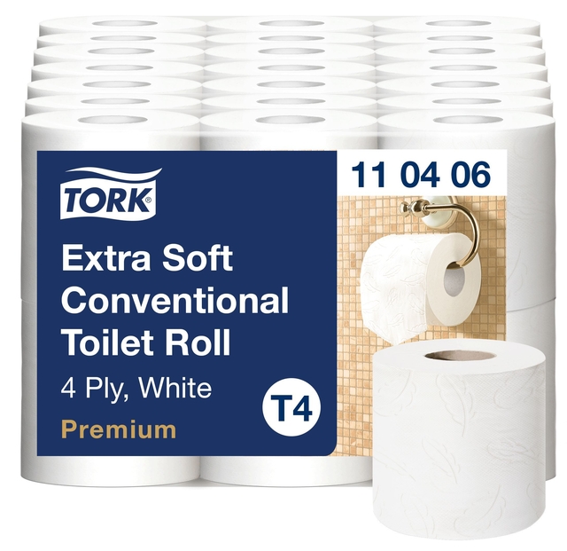 toiletrol, papierrollen, 4-plies, wit, premium