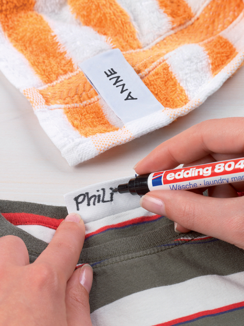 Wasgoedmarker edding 8040 rond 1mm zwart in blister