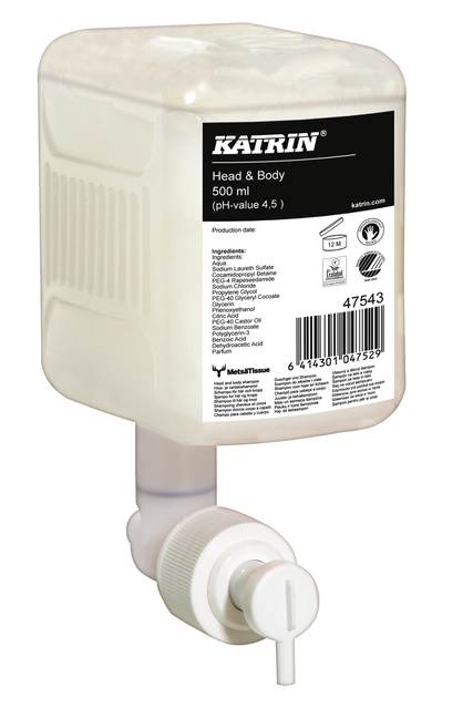Handzeep Katrin Head & Body vloeibaar 500ml 47543 Handzeep Katrin Head & Body vloeibaar 500ml 47543