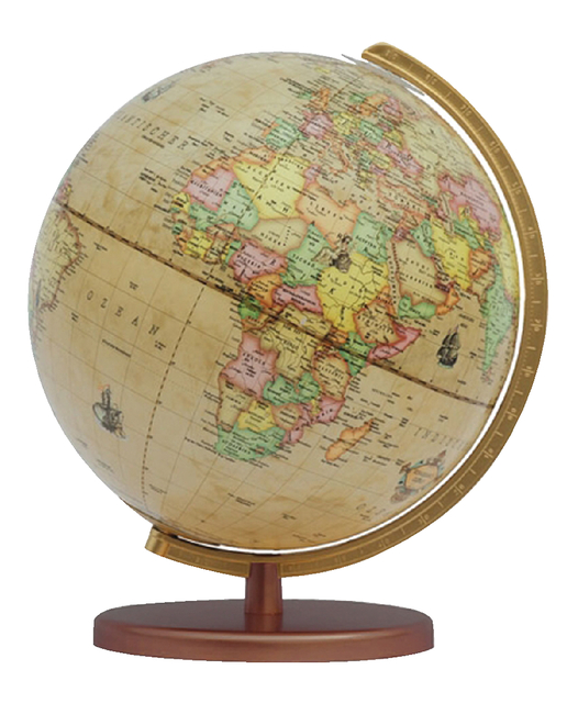 Globe Columbus Renaissance houten voet 30cm 603016/H Globe Columbus Renaissance houten voet 30cm 603016/H
