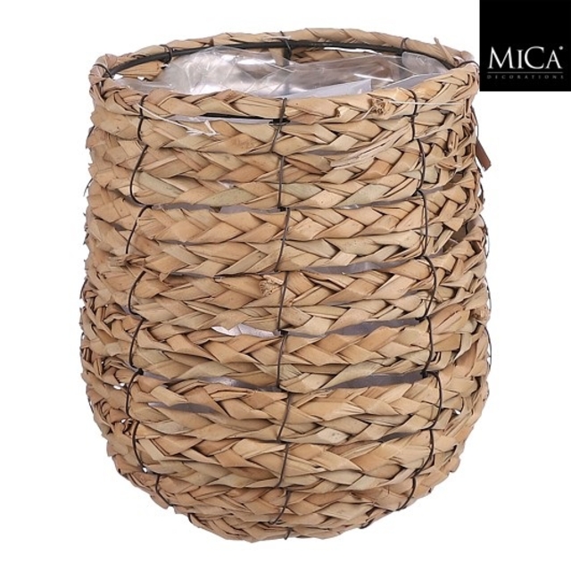 Plantenmand Mica Avalon zeegras rond 21x18cm lichtbruin