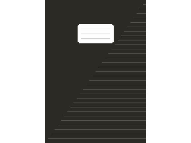 notebook, grid pattern, white label, dark cover, lines