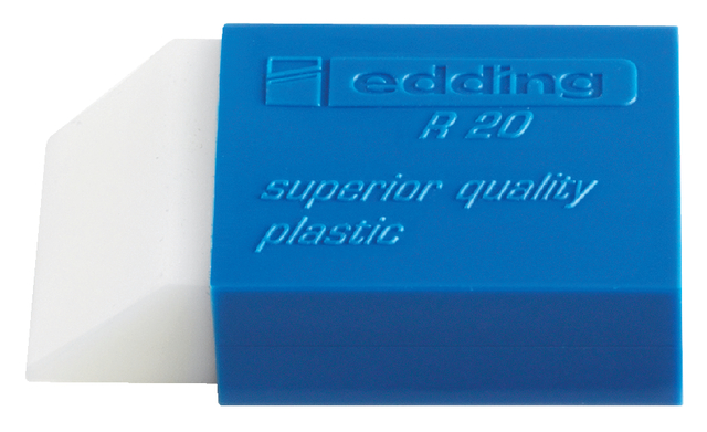 Gum edding R20 45x24x10mm met blauwe houder kunststof wit Gum edding R20 45x24x10mm met blauwe houder kunststof wit