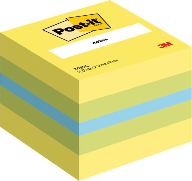 Memoblok Post-it 2051 51x51mm kubus lemon Memoblok Post-it 2051 51x51mm kubus lemon
