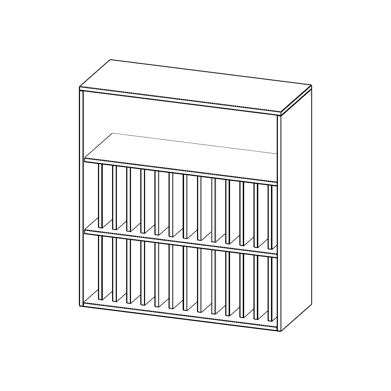 Aanbouwplank voor klasboeken, 3 ordnerhoogtes - Serie evo180