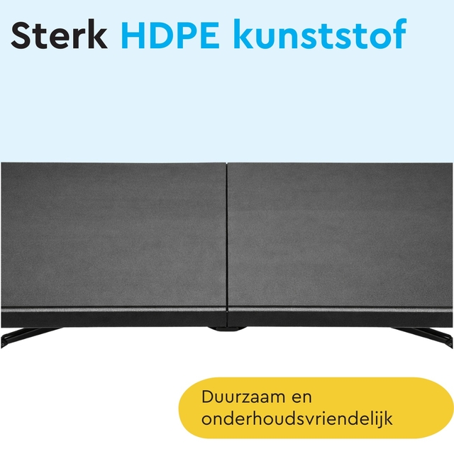 HDPE kunststof, tuinbank, grijs, modulair, kunststof bordes