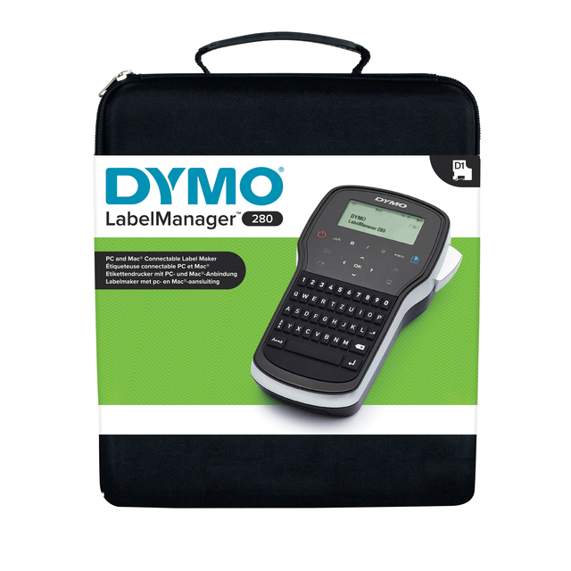 Labelprinter Dymo LabelManager 280 draagbaar qwerty 12mm zwart in koffer Labelprinter Dymo LabelManager 280 draagbaar qwerty 12mm zwart in koffer
