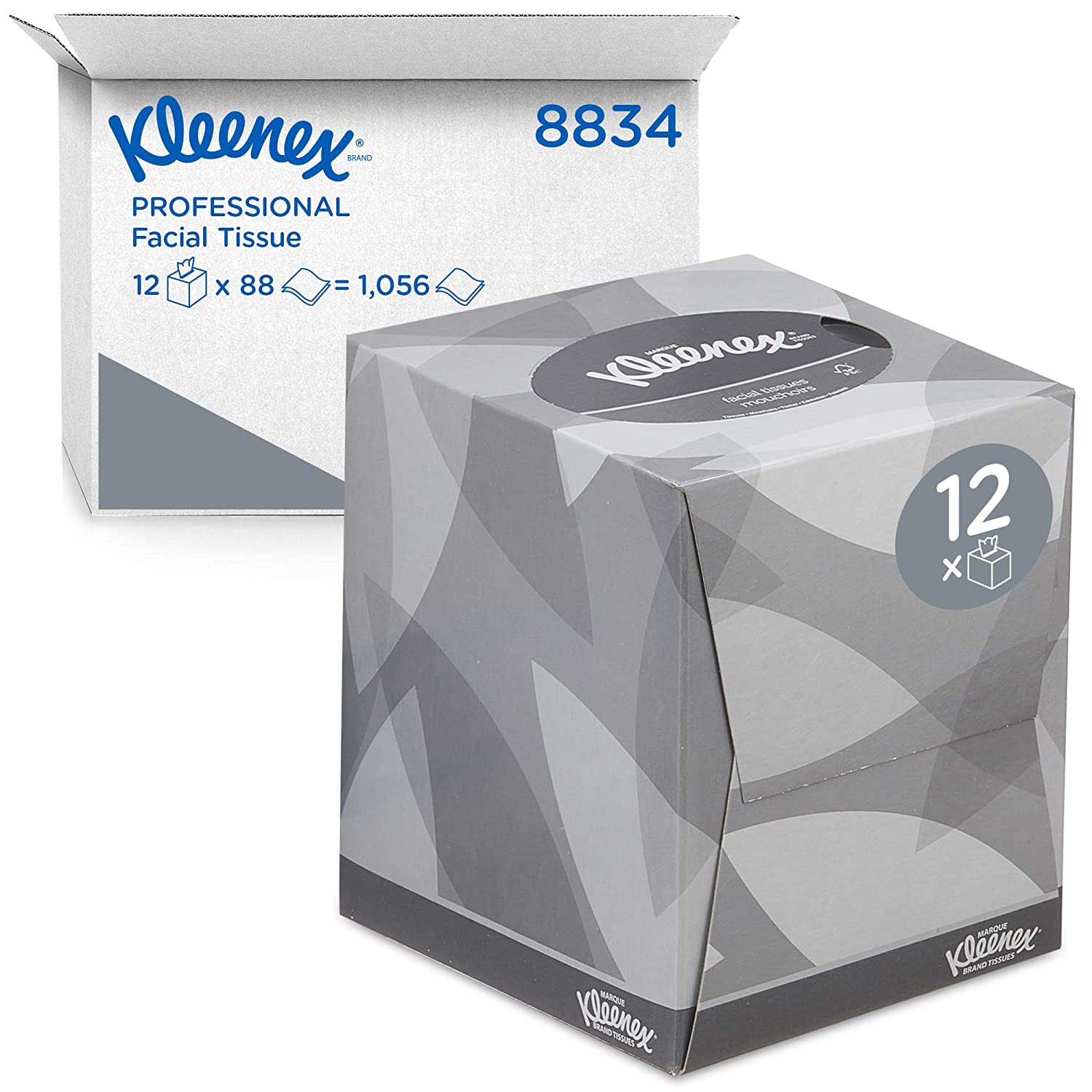 Kimberly Clark Kleenex Facial Tissue-Kubus Wit doos 12x90st