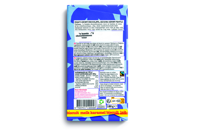 Chocolade Tony's Chocolonely je wordt bedankt reep melk karamel biscuit 180gr