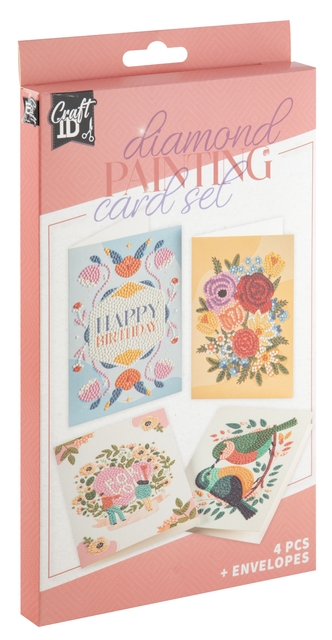 Diamondpaintingkaarten Craft ID 18x11cm doosje à 4 stuks