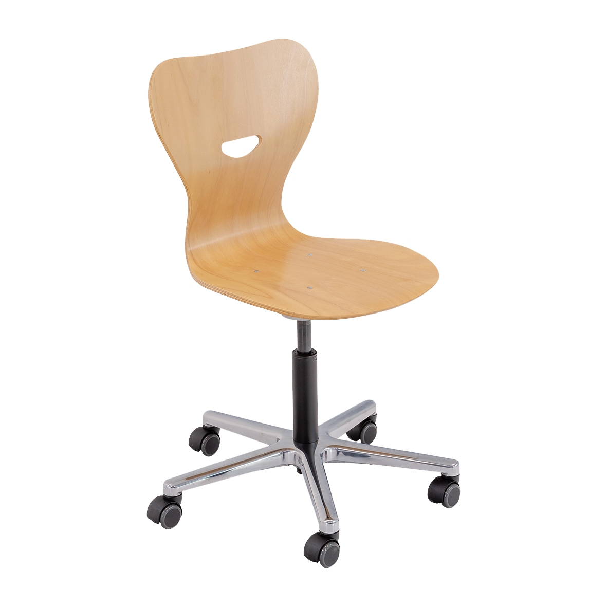 Bureaustoel met plywood zitschaal, poten, HV1