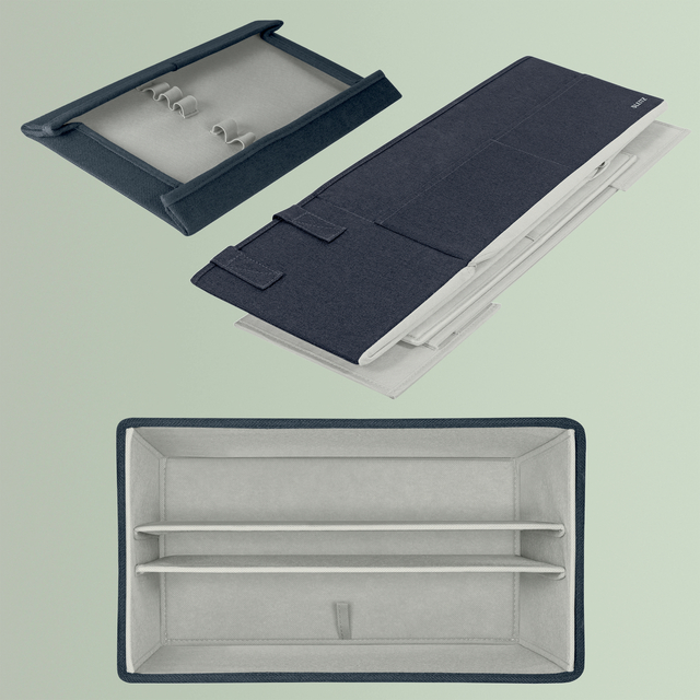 mappe, etui, organizer, nette stof, dividers