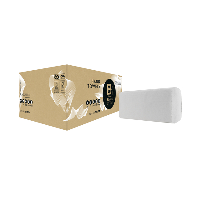 Handdoek BlackSatino PT30 Original v-vouw 2-laags 250x230mm 15x214 vel wit 274570 Handdoek BlackSatino PT30 Original v-vouw 2-laags 250x230mm 15x214 vel wit 274570