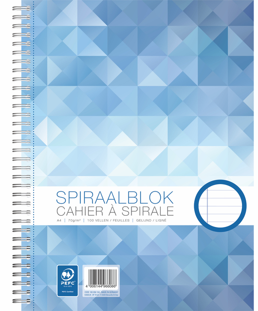 Spiraalblok WORK A4 lijn spiraal 100vel 70gr Spiraalblok WORK A4 lijn spiraal 100vel 70gr