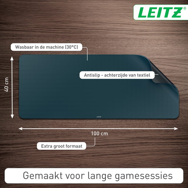 Bureau-onderlegger Leitz 100x40cm oprolbaar donkergrijs