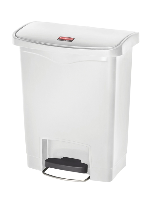 Pedaalemmer Rubbermaid Slim Jim Step-On 30liter wit Pedaalemmer Rubbermaid Slim Jim Step-On 30liter wit