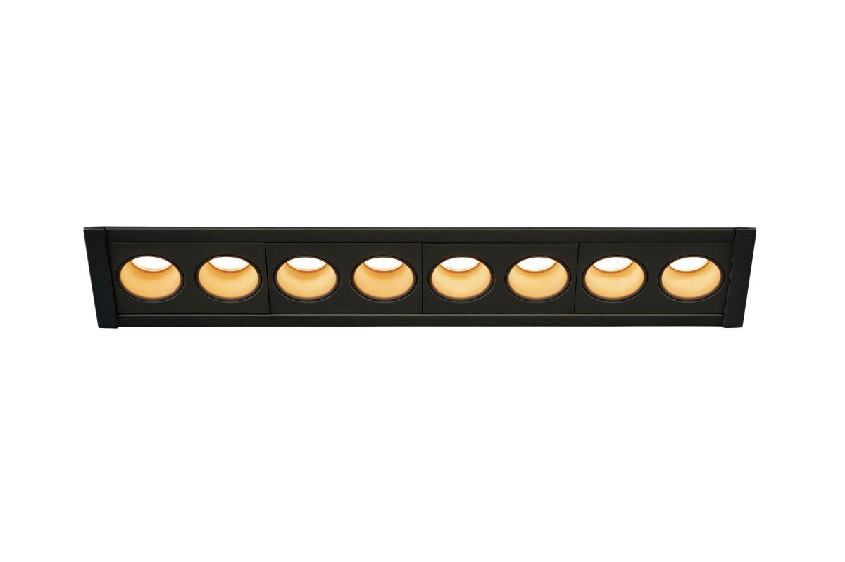 LED-strip, recessed, bar, black, gold LEDs