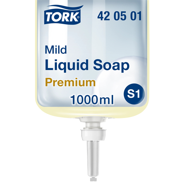 Handzeep Tork S1 Premium vloeibaar 1000ml mild 420501 Handzeep Tork S1 Premium vloeibaar 1000ml mild 420501