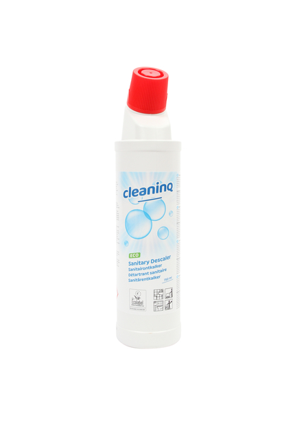 reiniger, sanitair, descaler, fles, voldoende