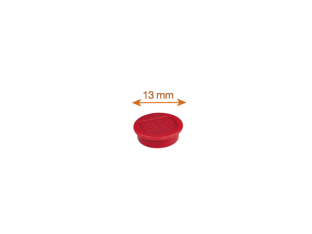 Magneet Nobo 13mm rood 10 stuks
