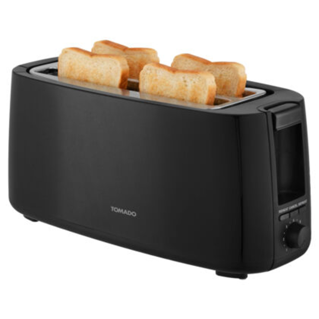 broodrooster, taartrooster, toaster, 4-slice, kleurzwart