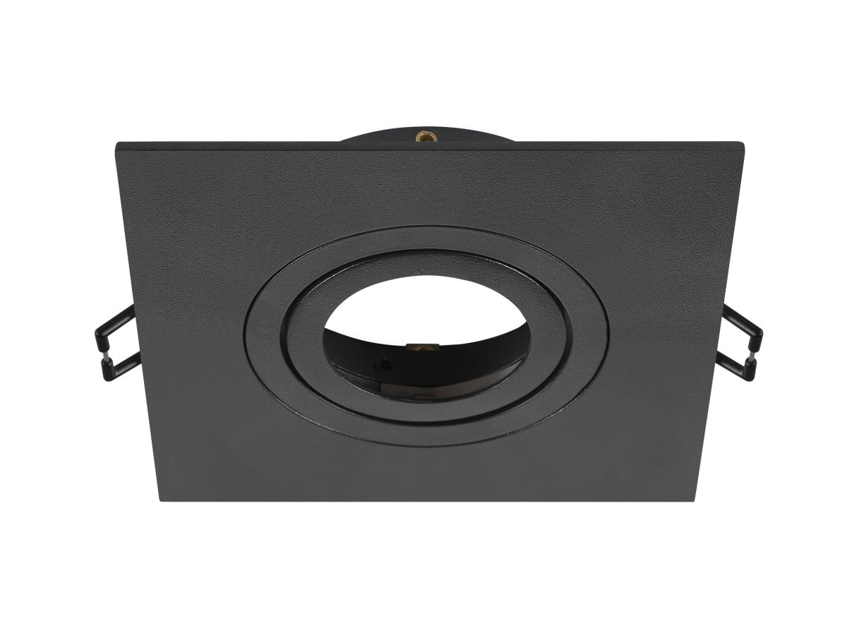 recessed light, downlight, square trim, black, adjustable spring clips